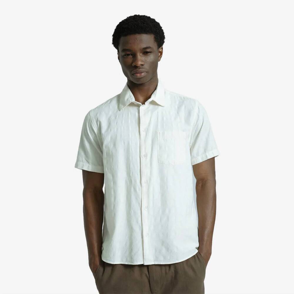 NEW FAR AFIELD men's short sleeve classic shirt in white